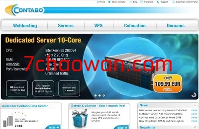 contabo：美国VPS，高配VPS，大硬盘VPS，不限流量VPS，€5.99/月，KVM/8G内存/4核/200gSSD/200Mbps带宽，不限流量-七玩网