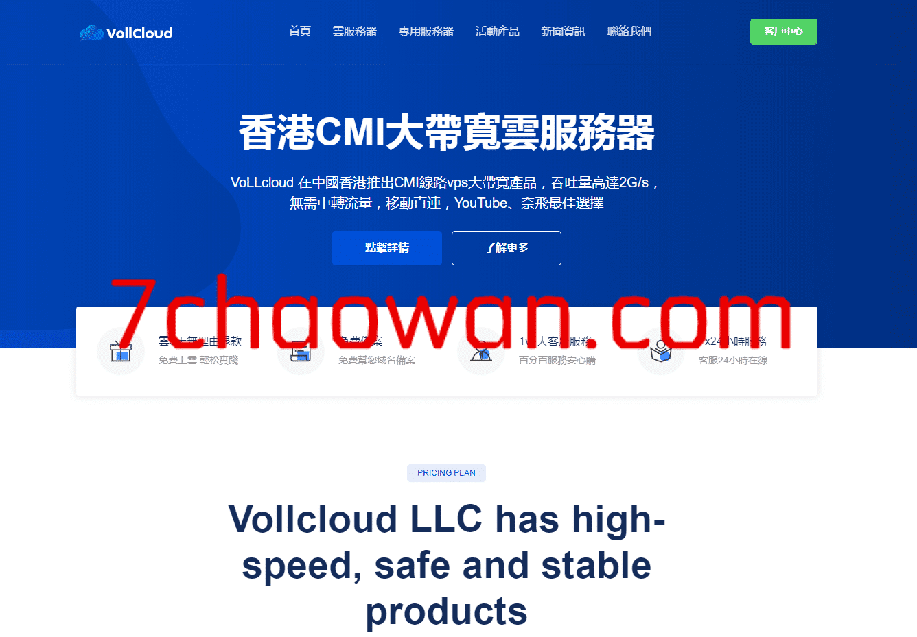 【投稿】VollCloud香港CMI大带宽VPS 中秋全场8.5折 200M起 低至4刀/月 新购送三免 续费送四免！